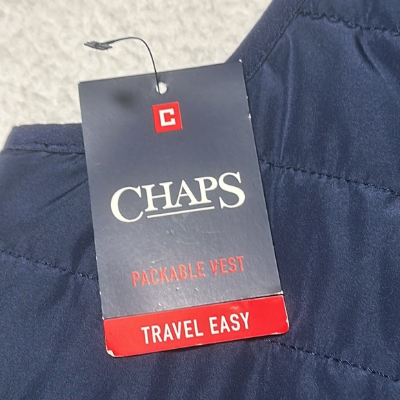 Chaps Men’s Navy Packable Puffer Vest, NWT’s, Size XL - Picture 10 of 11